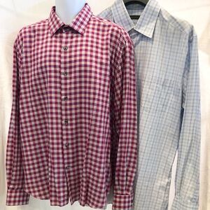 Two CULTURATA & ERMENEGILDO ZEGNA Dressy Shirts XXL